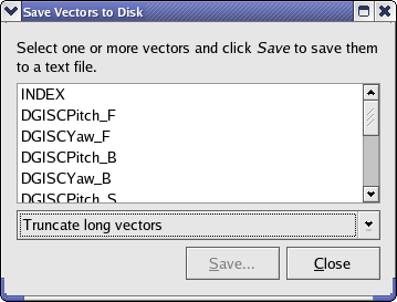 Save Vectors to Disk