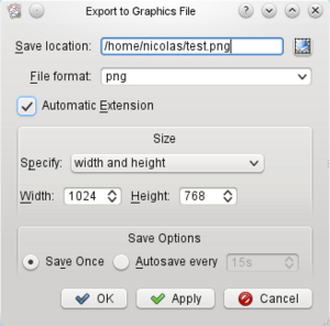 File export dialog