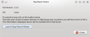 Bug report wizard